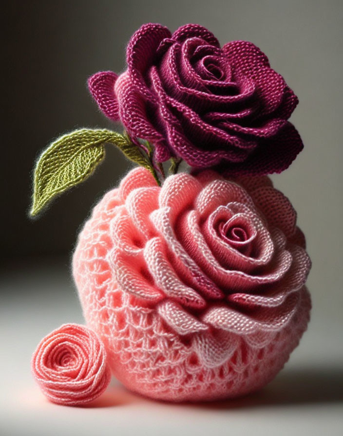 Knitted rose