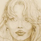 Blonde-haired woman with hazel eyes in digital portrait