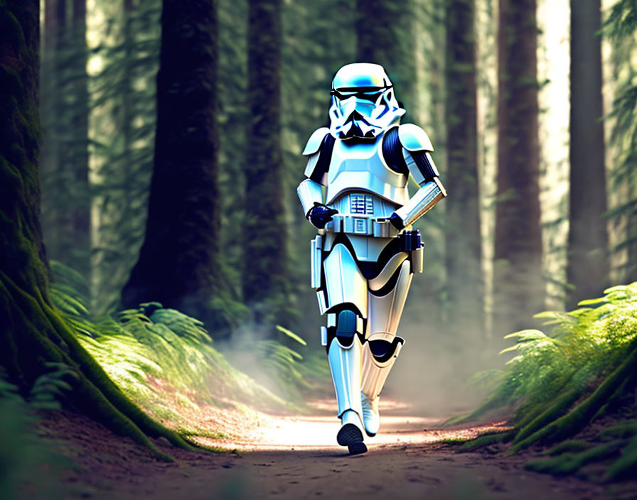 Stormtrooper going for a walk on endor
