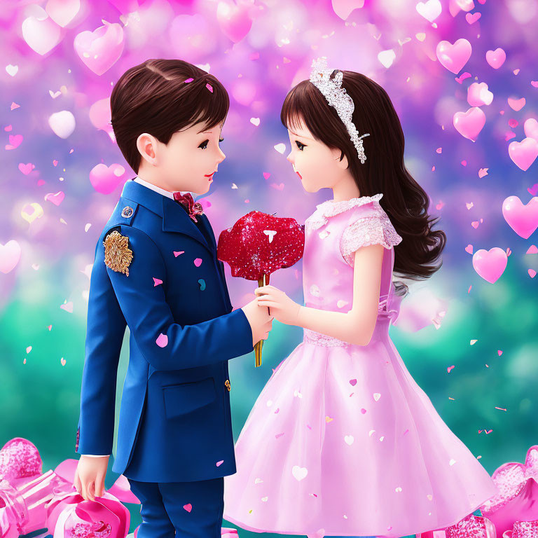 boy and girl on valentine's day