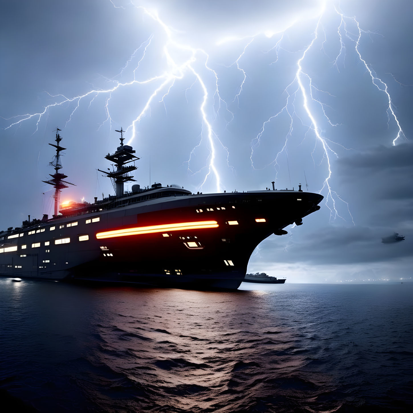 cyber ship in a storm