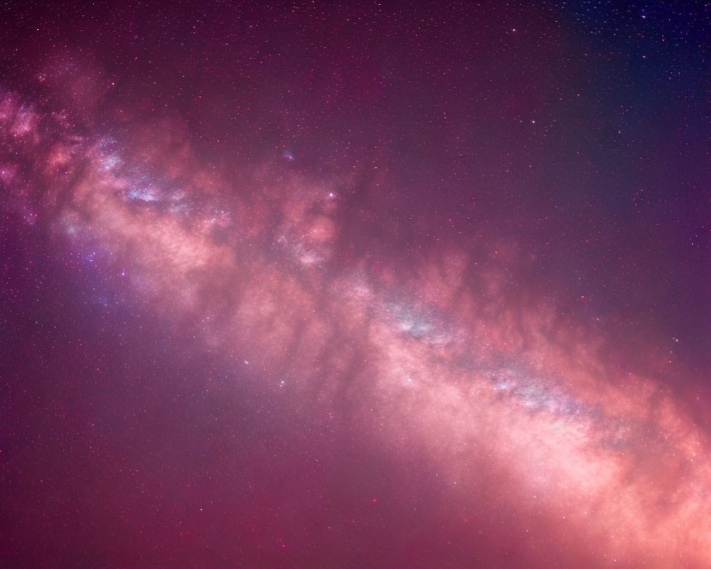 Stunning Milky Way Galaxy with Stars and Nebula in Pink and Purple