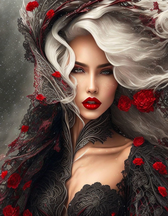 woman of roses and wind