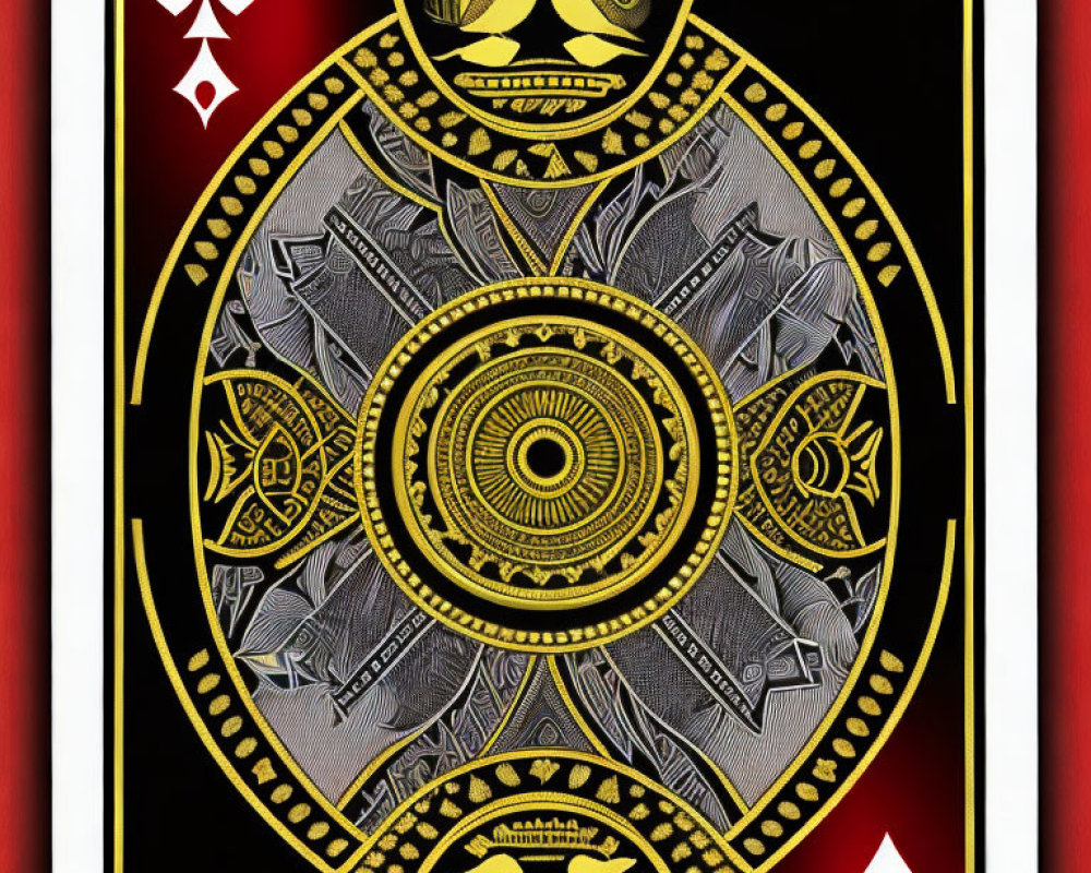 Detailed Close-Up of Gold and Black Ace of Spades Card Design