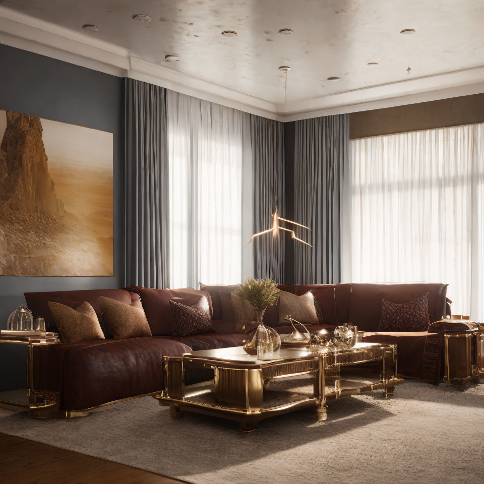 golden living room design