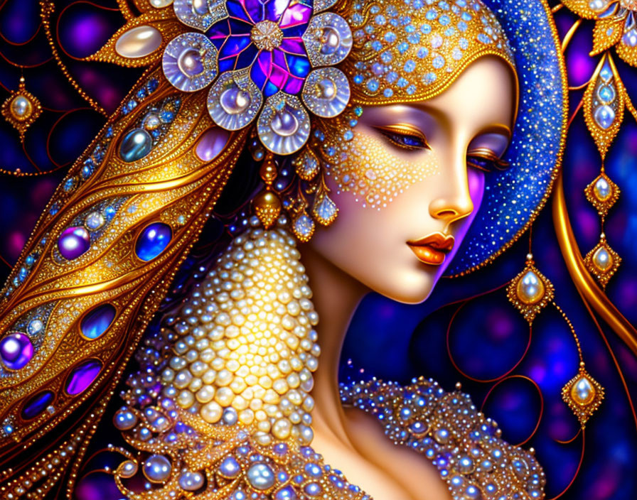 Bejeweled woman