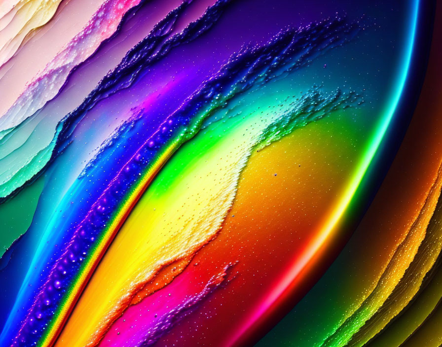 Colorful Abstract Art: Swirling Spectrum of Textured Glittering Details