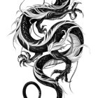 Intricate Metallic Dragon Coiled on White Background