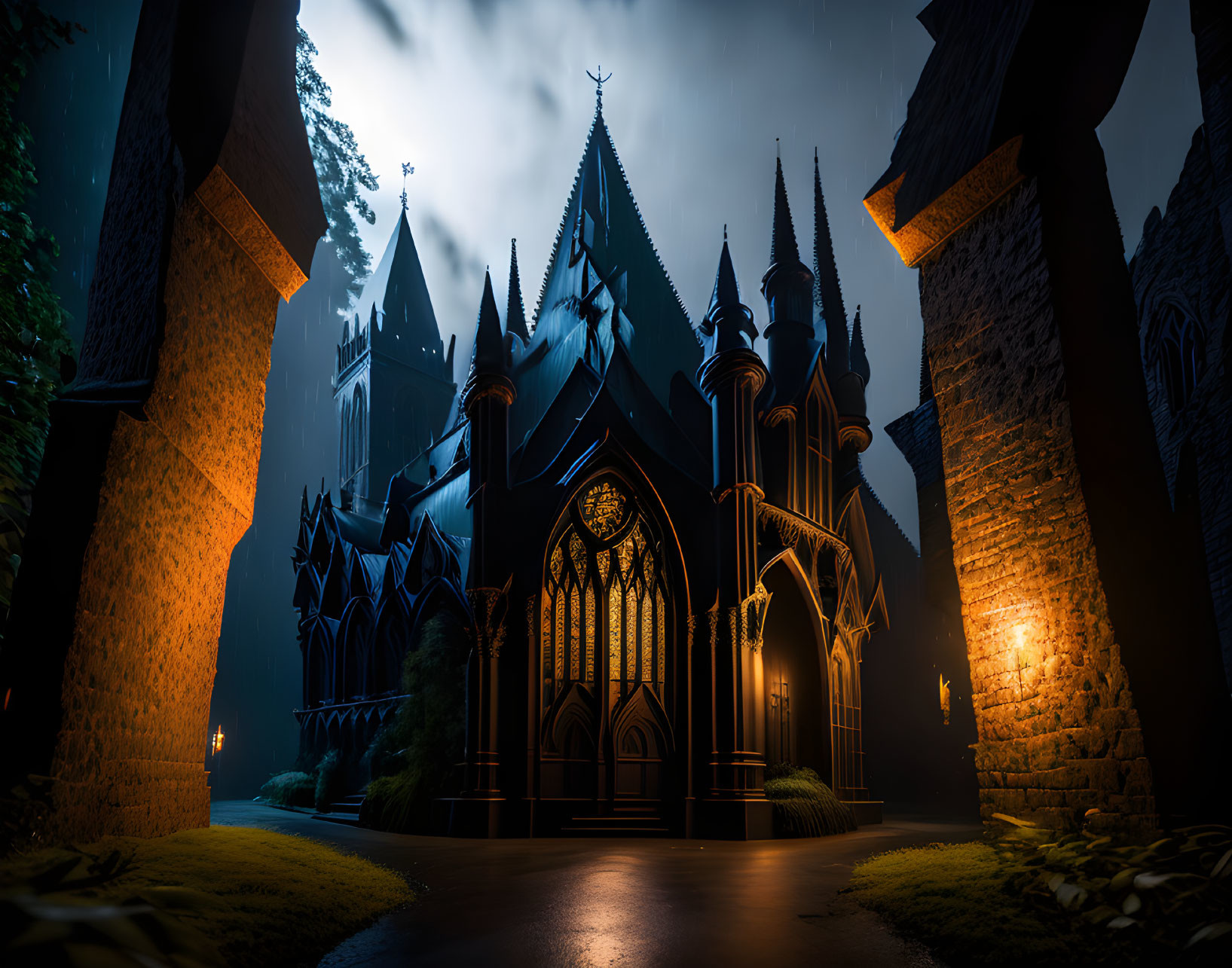 Realistic Gothic Dark Monastery