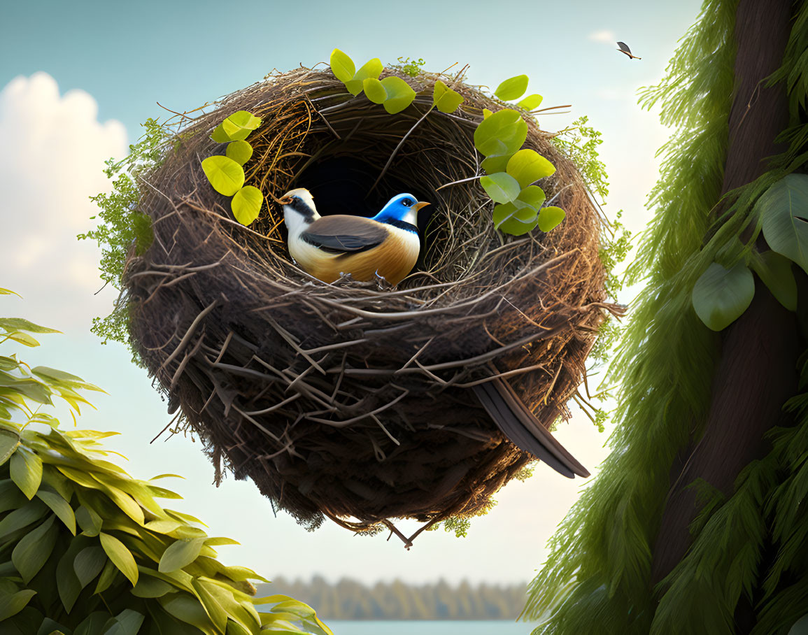 Bird, Realistic, Building Nest