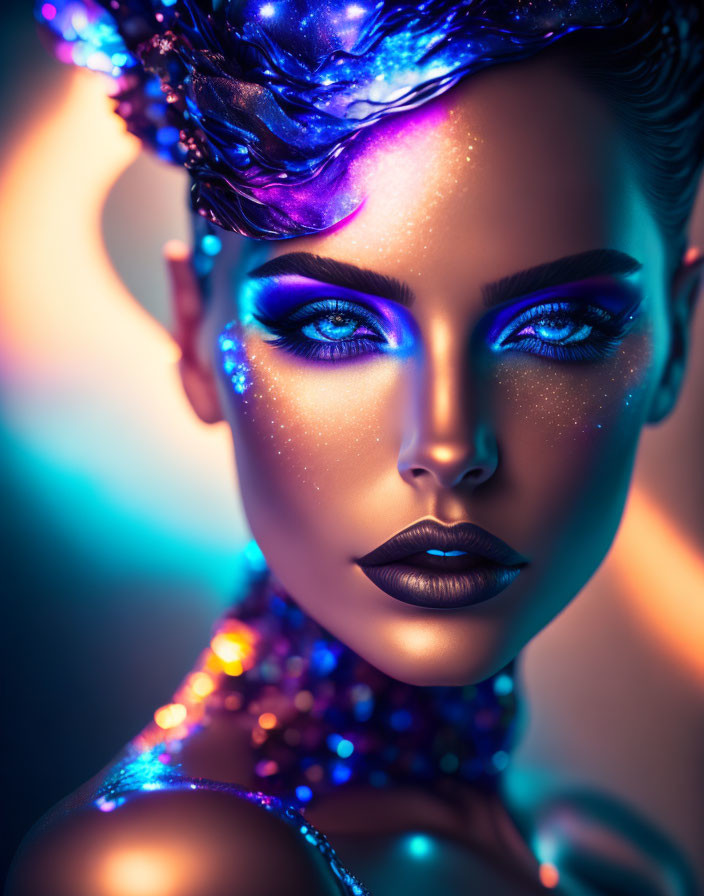 Beautiful Bronze Skin Lady With Blue Eyes
