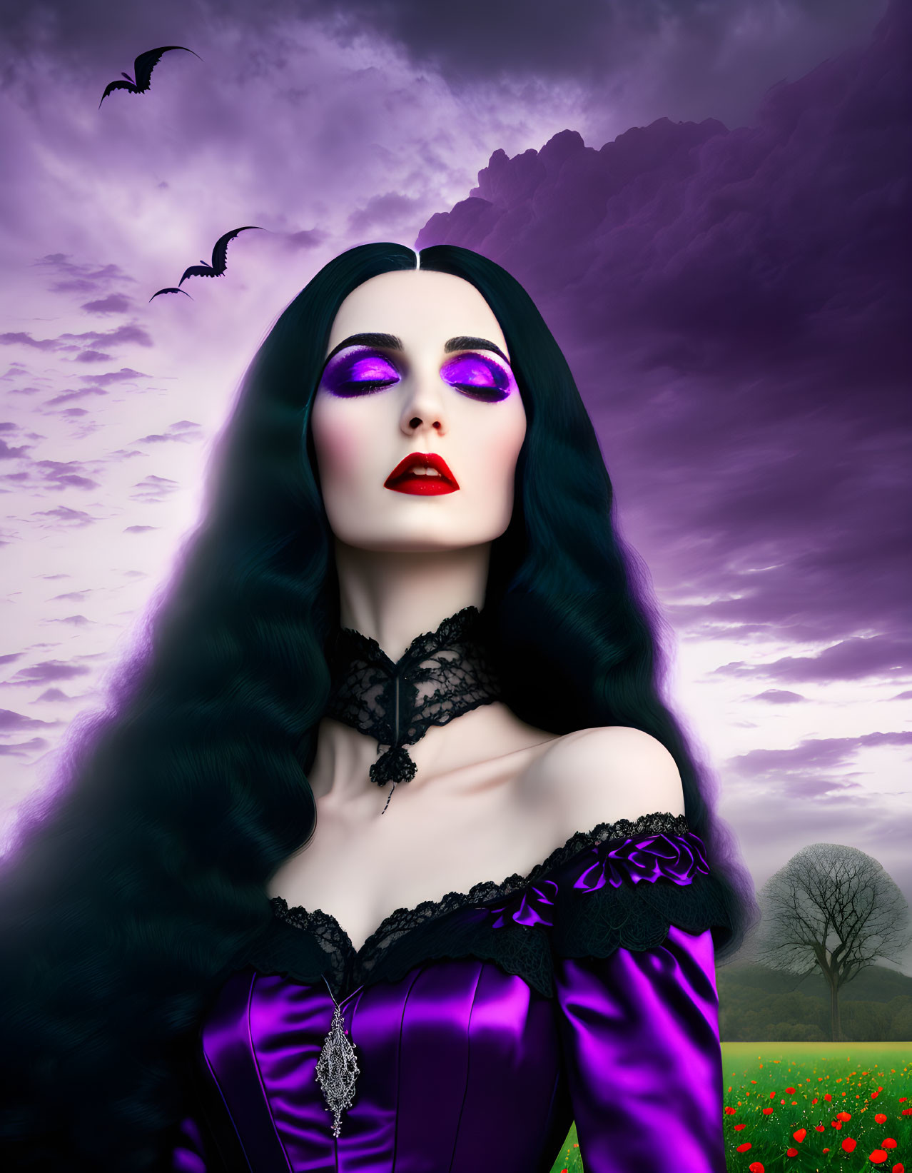 Gorgeous Vintage Vampire Gothic Woman 
