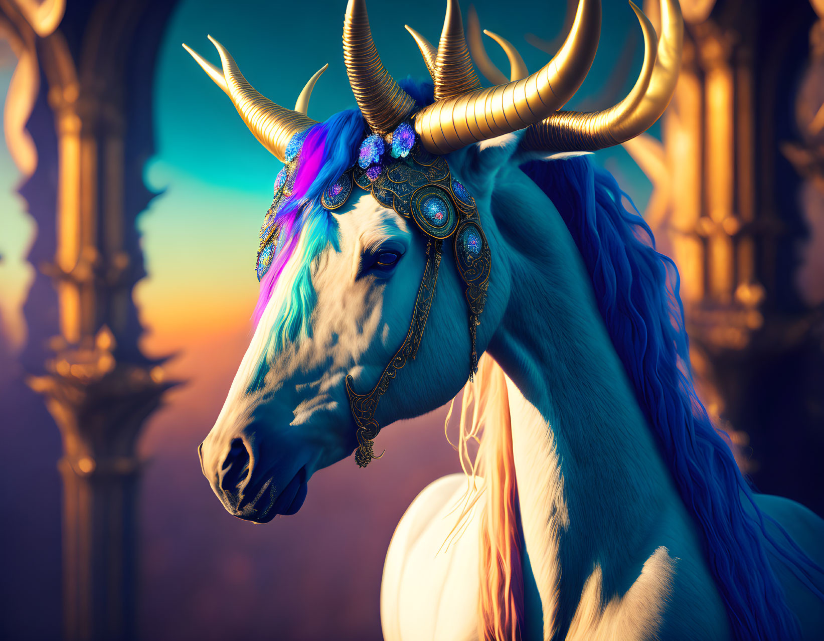 Unicorn With Multipile Horns