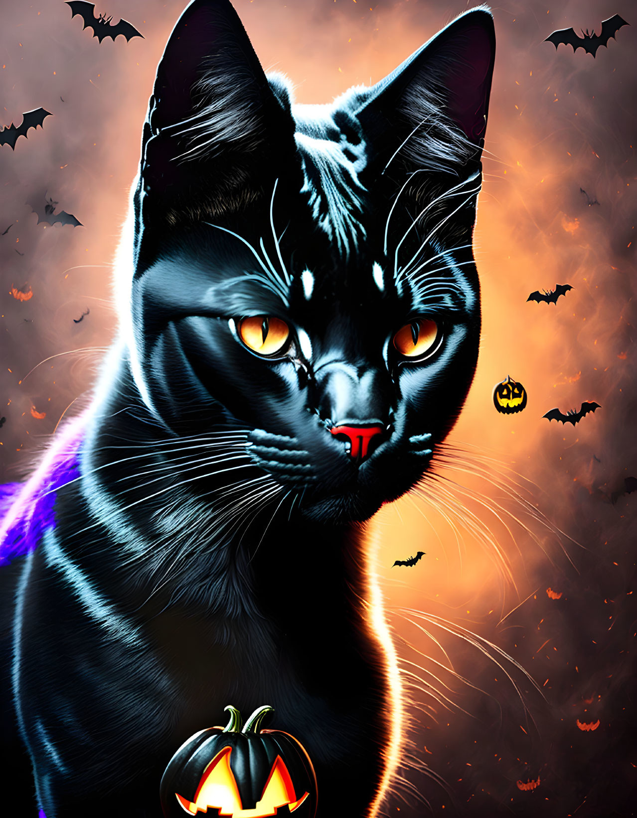 Halloween Black Cat Woman