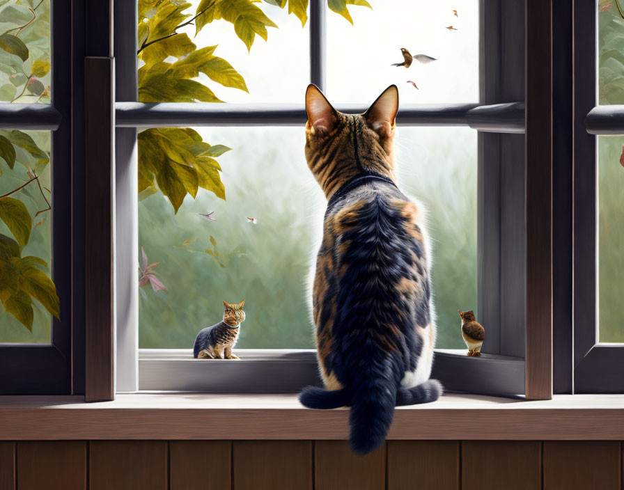 Cat watching the birds
