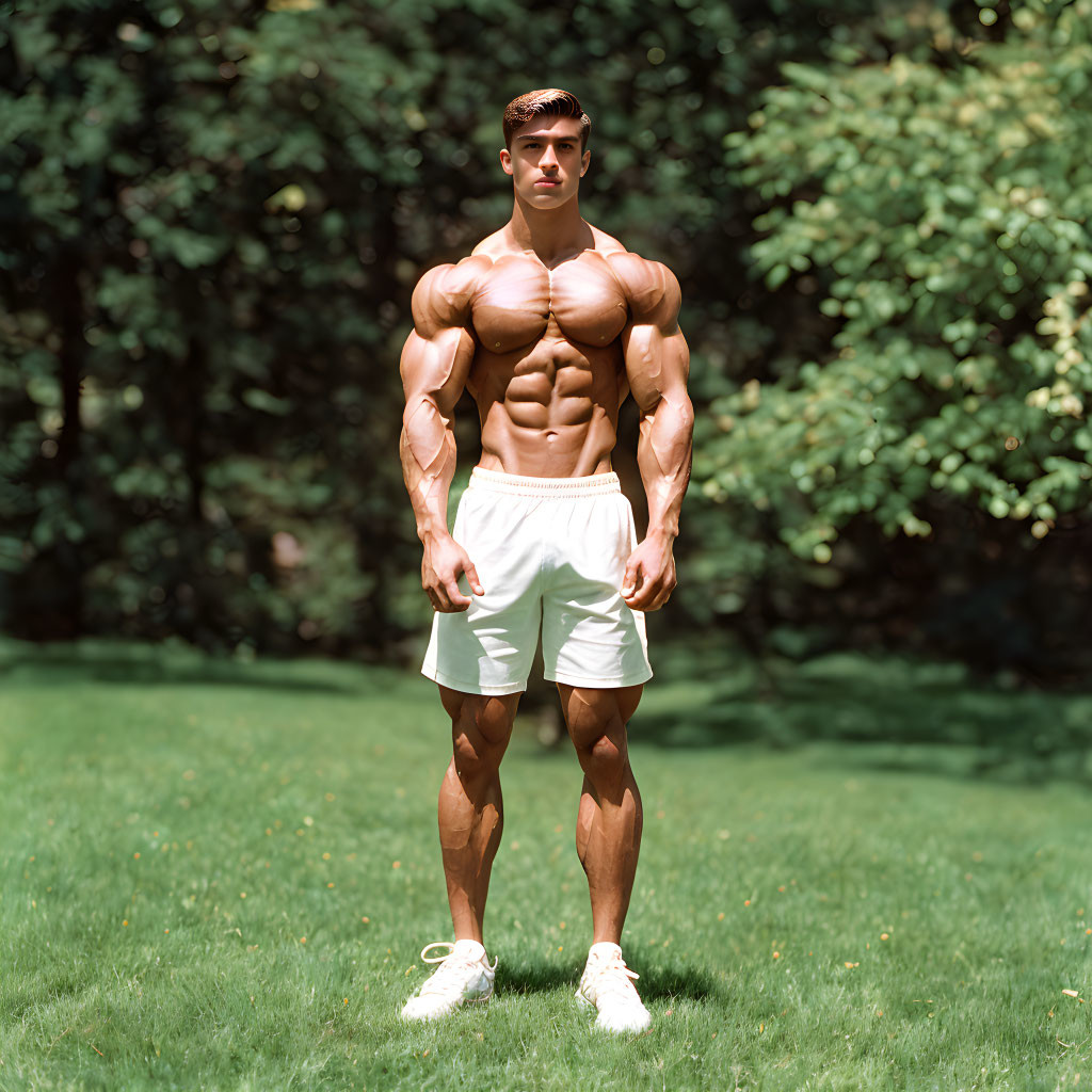 Muscular Person in White Shorts Outdoors