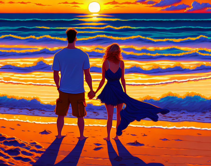 Romantic couple at the beach