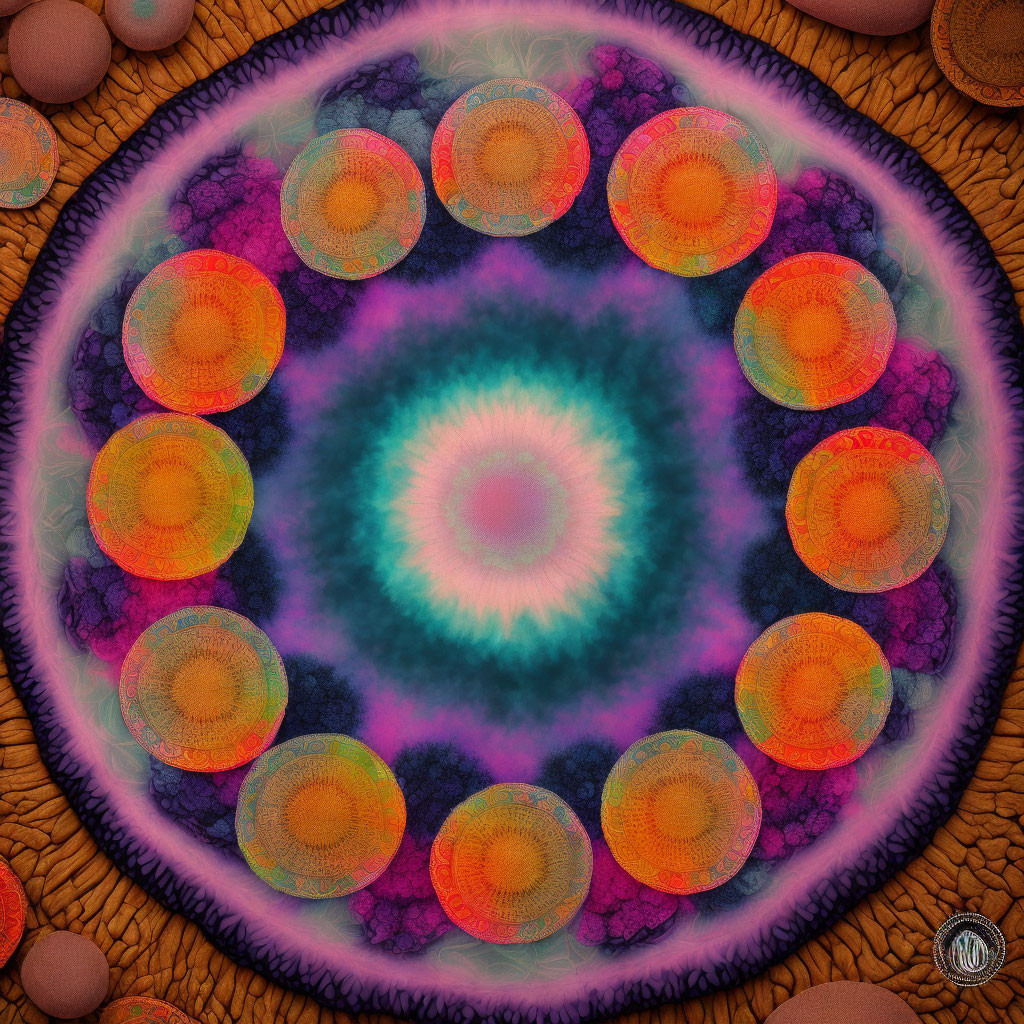 Colorful Fractal Art: Symmetrical Circular Designs & Vibrant Colors
