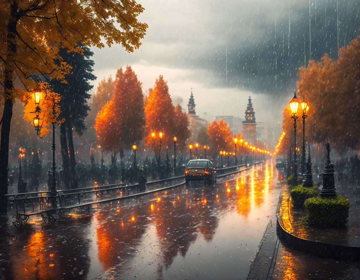 autumn rain in Kyiv