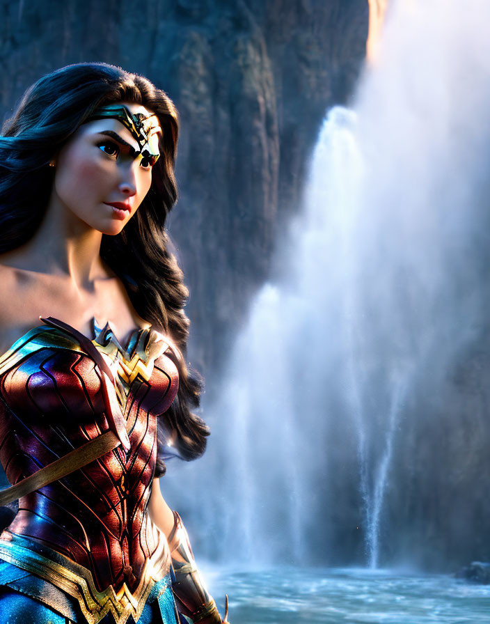 Vibrant Wonder Woman digital art by misty waterfall