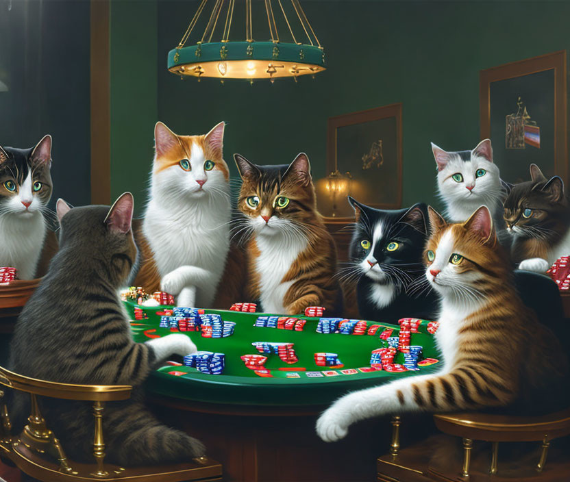 Cats Playing Poker