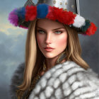Steampunk-style girl with gear-adorned helmet in digital art