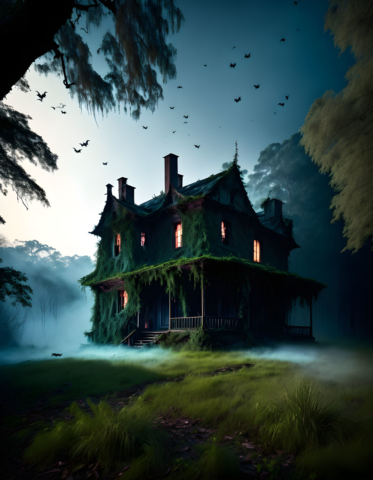 haunted house with a ghost © Gerald B