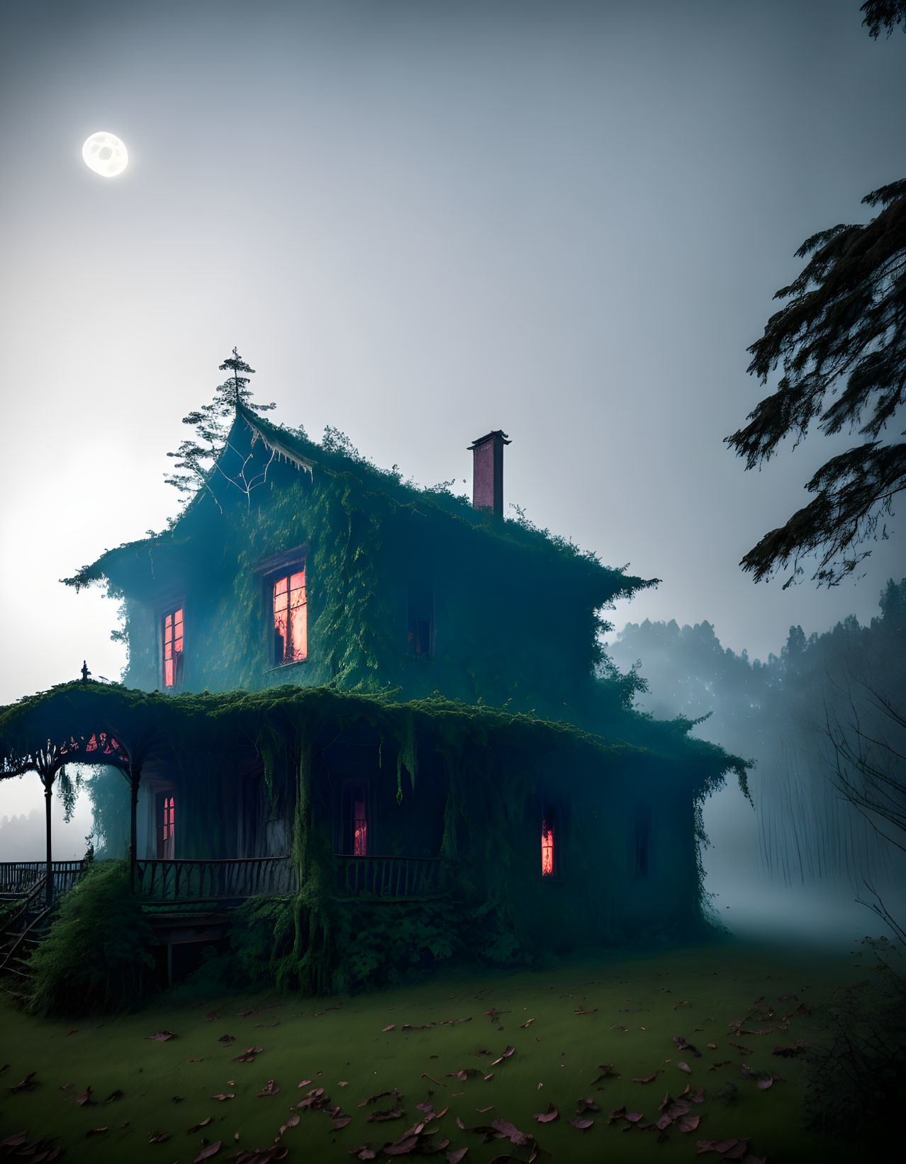  haunted house with a ghost © Gerald B