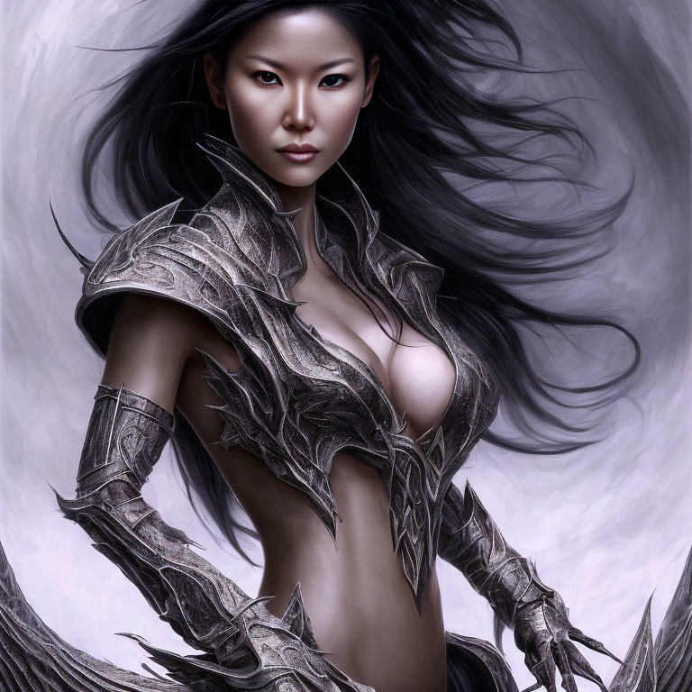 Detailed Fantasy Armor on Female Warrior