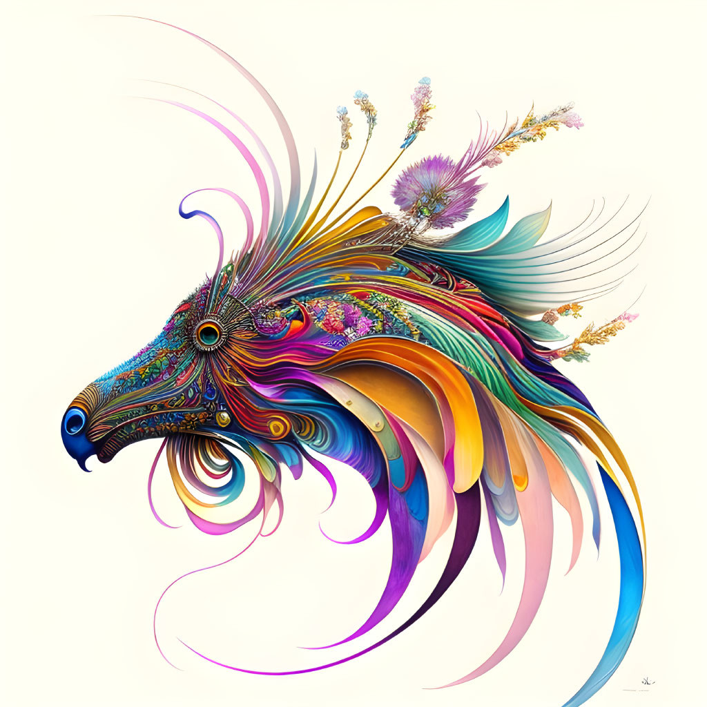 Whimsical Feathered Fantasy: A Colorful Creation