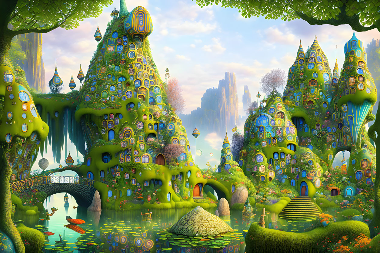 Whimsical Wonderland: Vibrant Fantasy Village