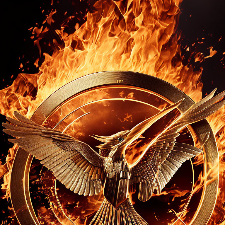 Golden Mockingjay Pin Symbolizes Rebellion in Ring of Fire