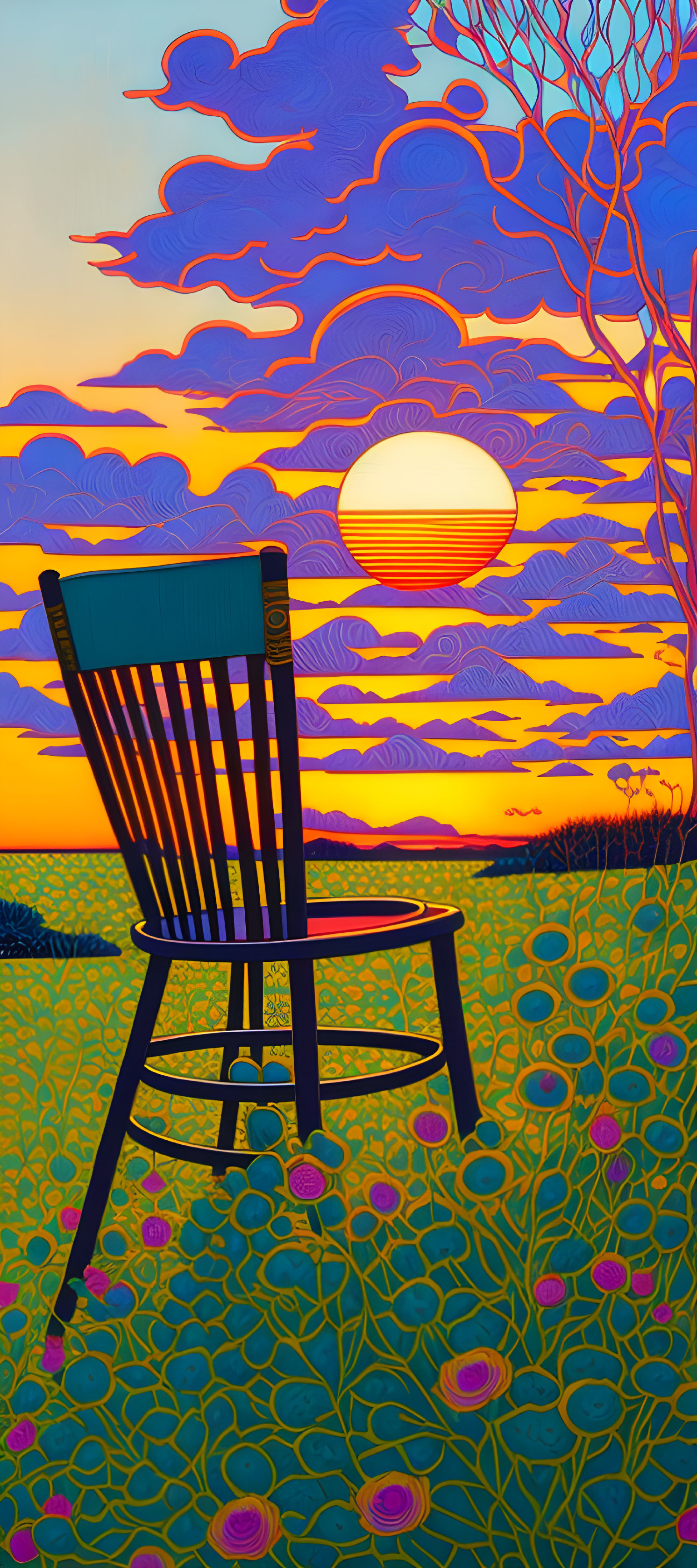 Chair and Sunset