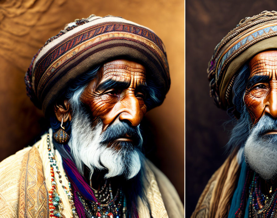 inched portrait of an old Berber 