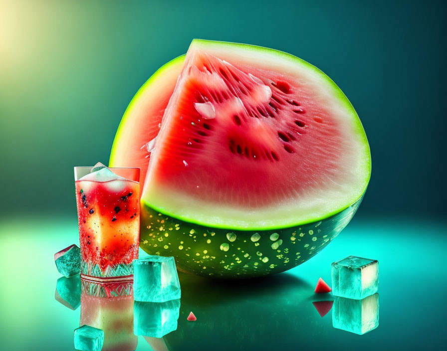 Water melon and ice II