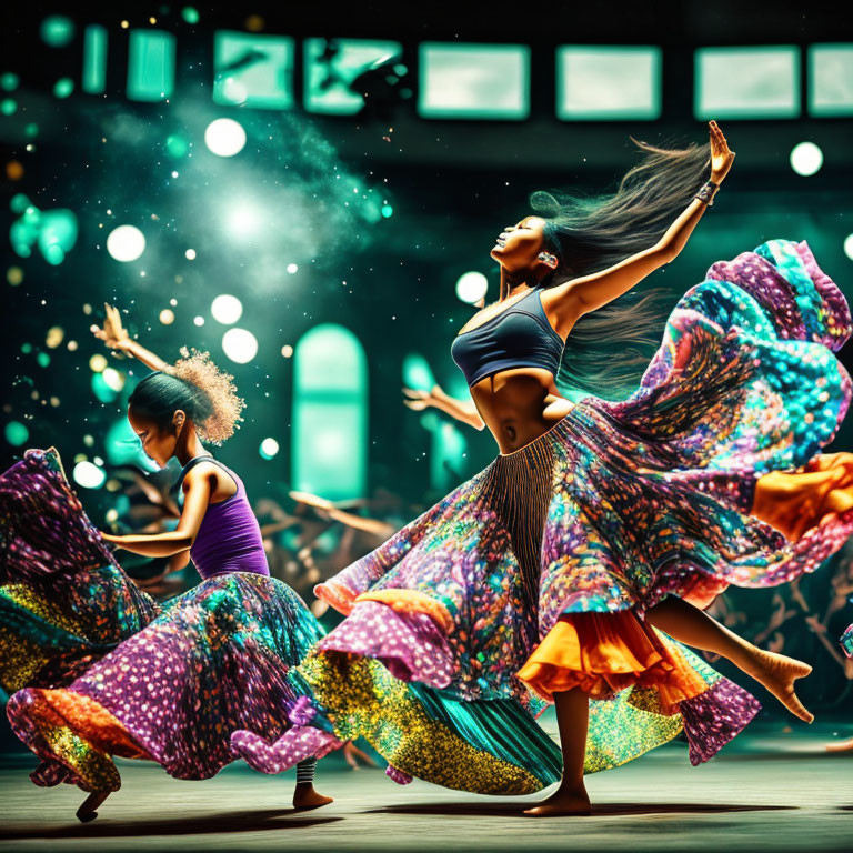 Colorful Costume Dancers in Dynamic Poses