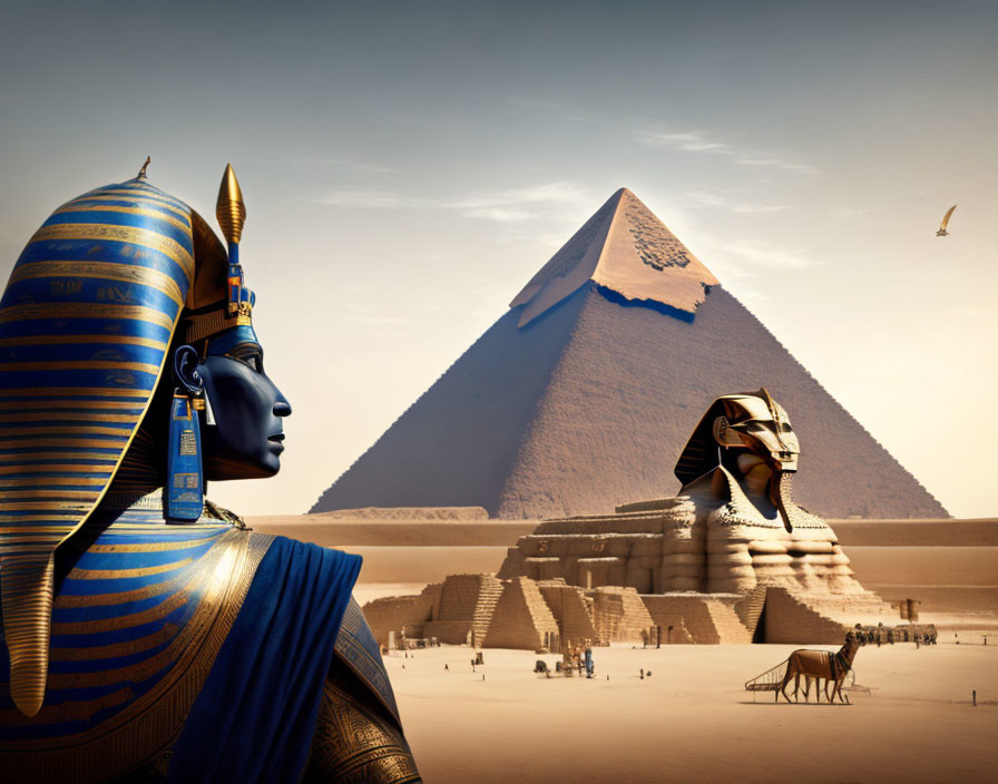Pharaoh Sphinx and pyramid