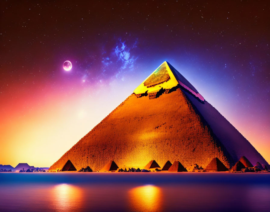 The pyramid & moon
