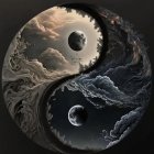 Stylized cosmic illustration with crescent moons and celestial bodies