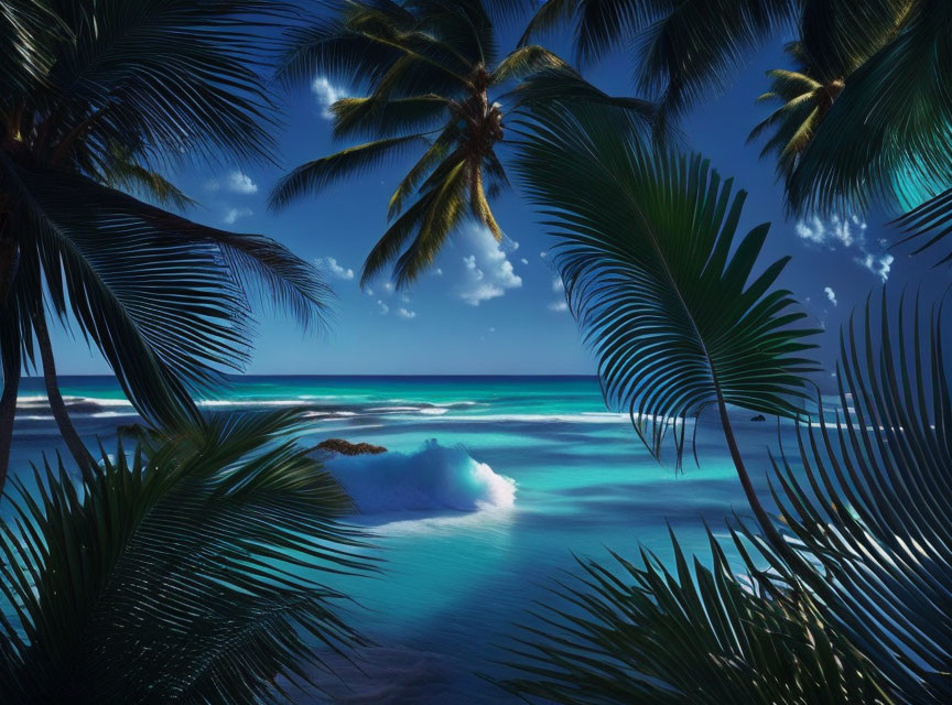 Tranquil Tropical Beach with Clear Blue Waters