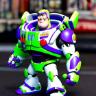 Colorful Buzz Lightyear Toy Story Figurine with Confident Pose and Smile