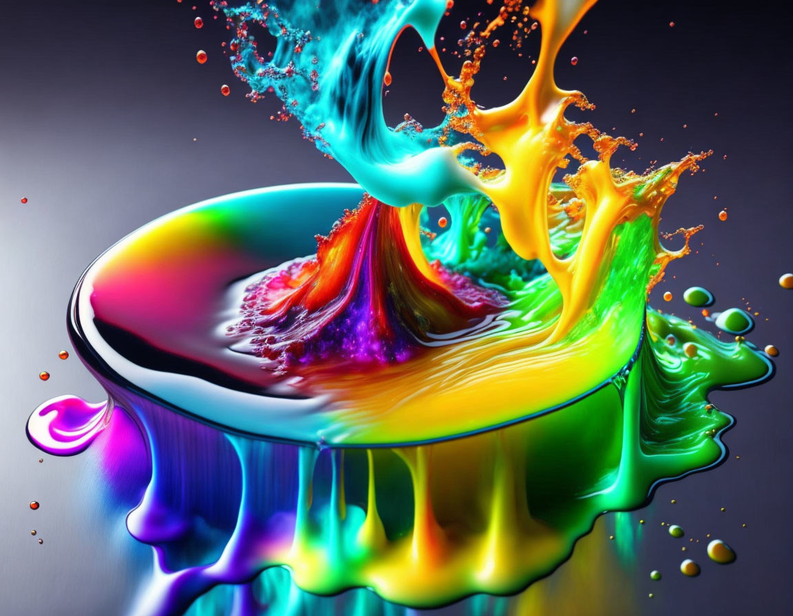Colorful steaming liquids 