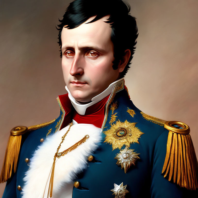 19th-Century Portrait of Man in Military Uniform