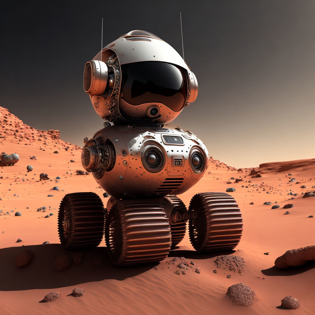Baby robot on Mars