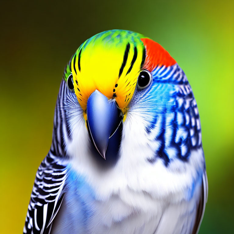 Colorful Budgerigar Featuring Yellow, Blue, and Black Feathers
