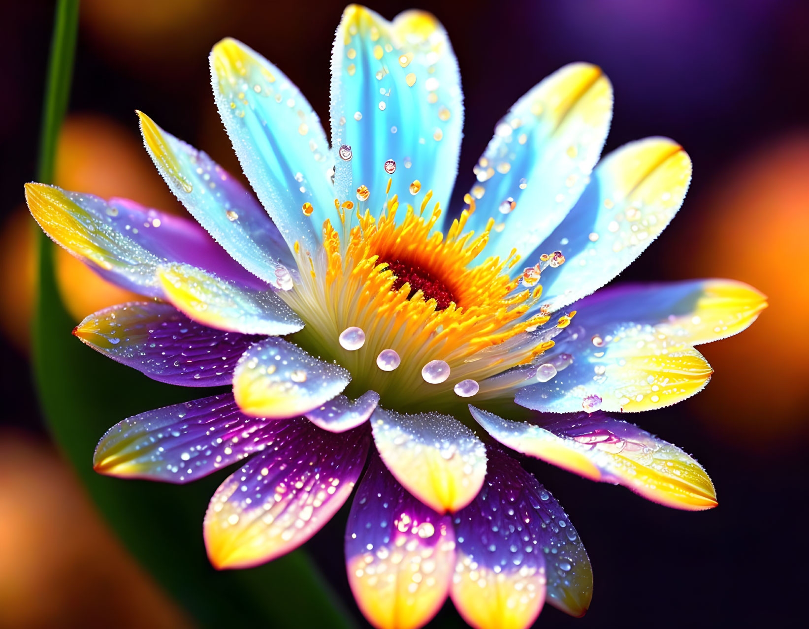  beautiful flower with dew drops in natural state;