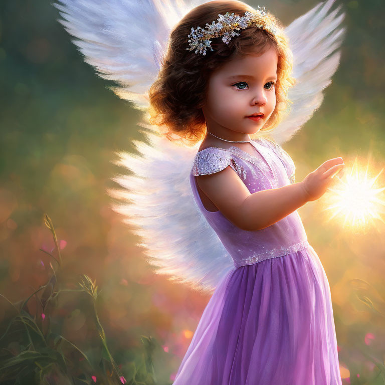 little angel in heaven. shining sun purity 
