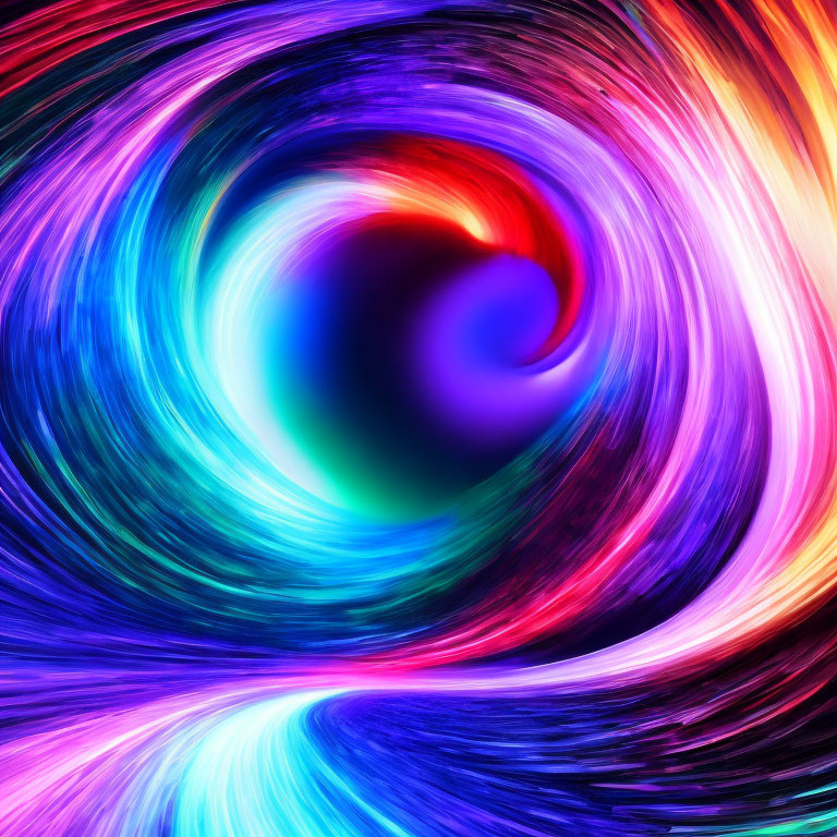 Colorful Abstract Swirl in Blue, Purple, Red, and Pink Hues