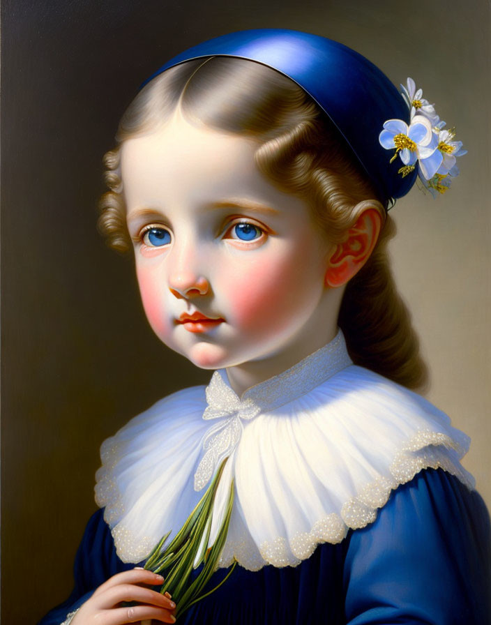 Bambina bionda con gli occhi azzurri