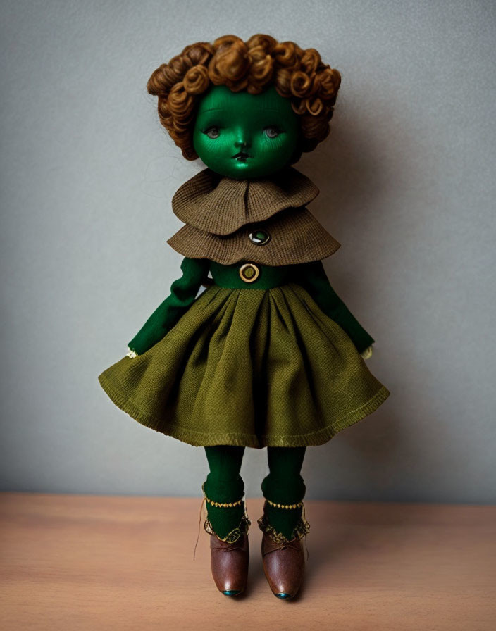  autumn vintage green doll 